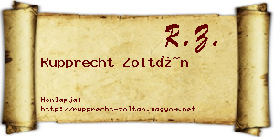 Rupprecht Zoltán névjegykártya